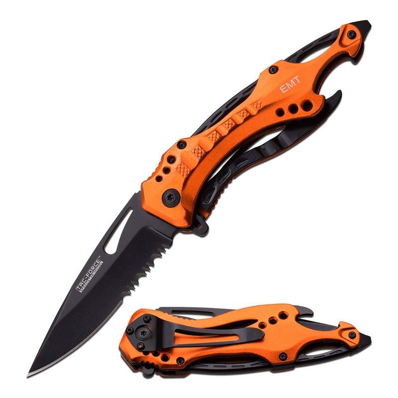 EMT Orange Tactical Spring Assisted Knife