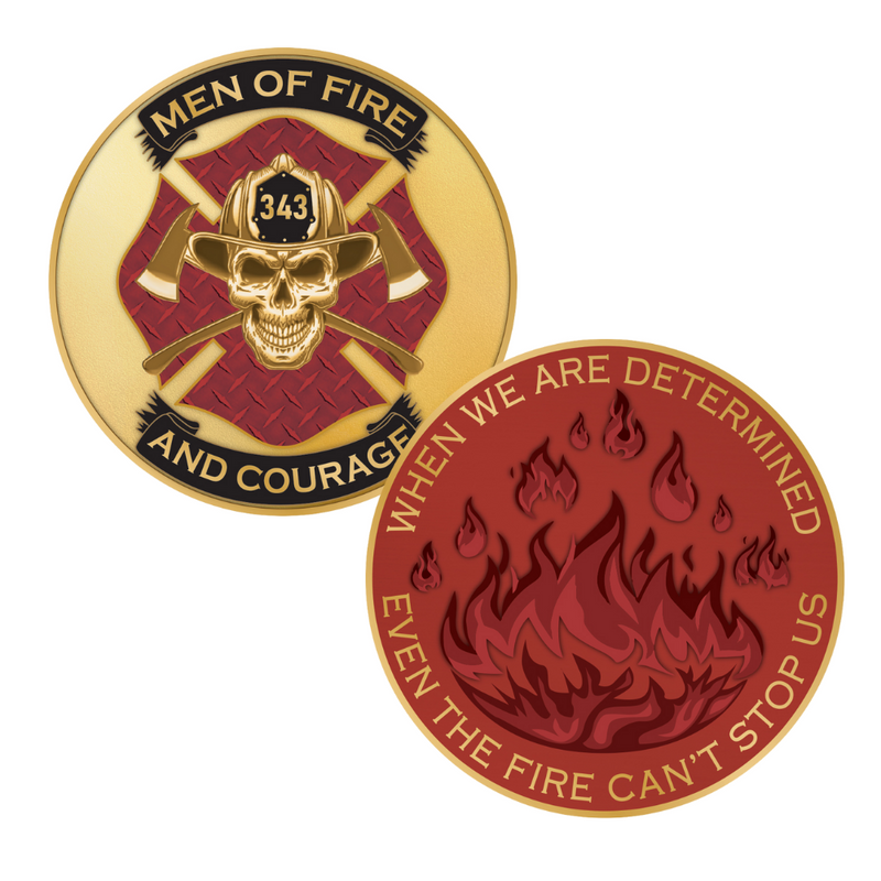 Men of Fire and Courage Firefighter Challenge Coin