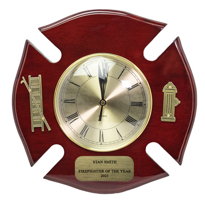 Personalized Firefighter Maltese Clock