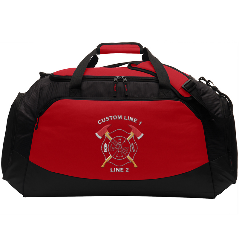 Large Firefighter Crossed Axes Customized Duffle Bag