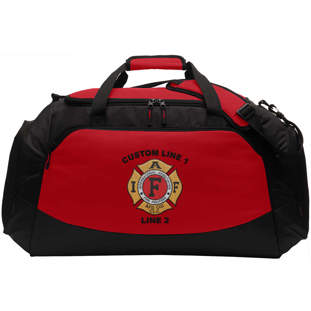 IAFF Red and Black Custom Firefighter Duffle Bag