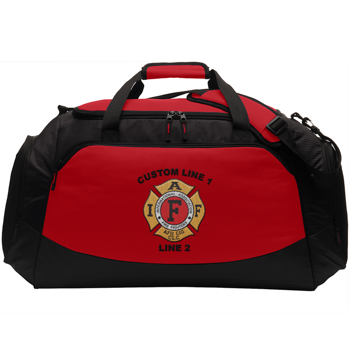 IAFF Red and Black Custom Firefighter Duffle Bag