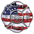 Custom USA Flag Maltese Cross Decal