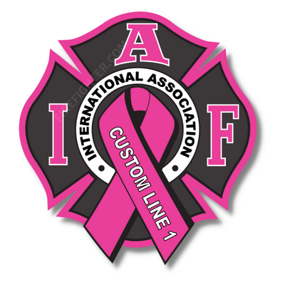 IAFF Customized Breast Cancer Awareness Ribbon Decal