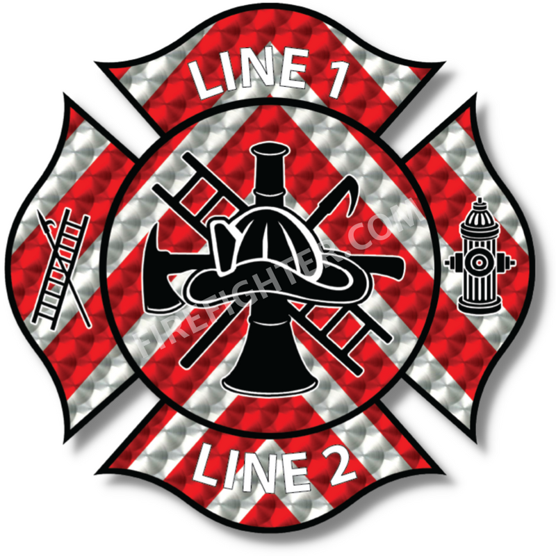 Custom Firefighter Decal with Chevron Pattern
