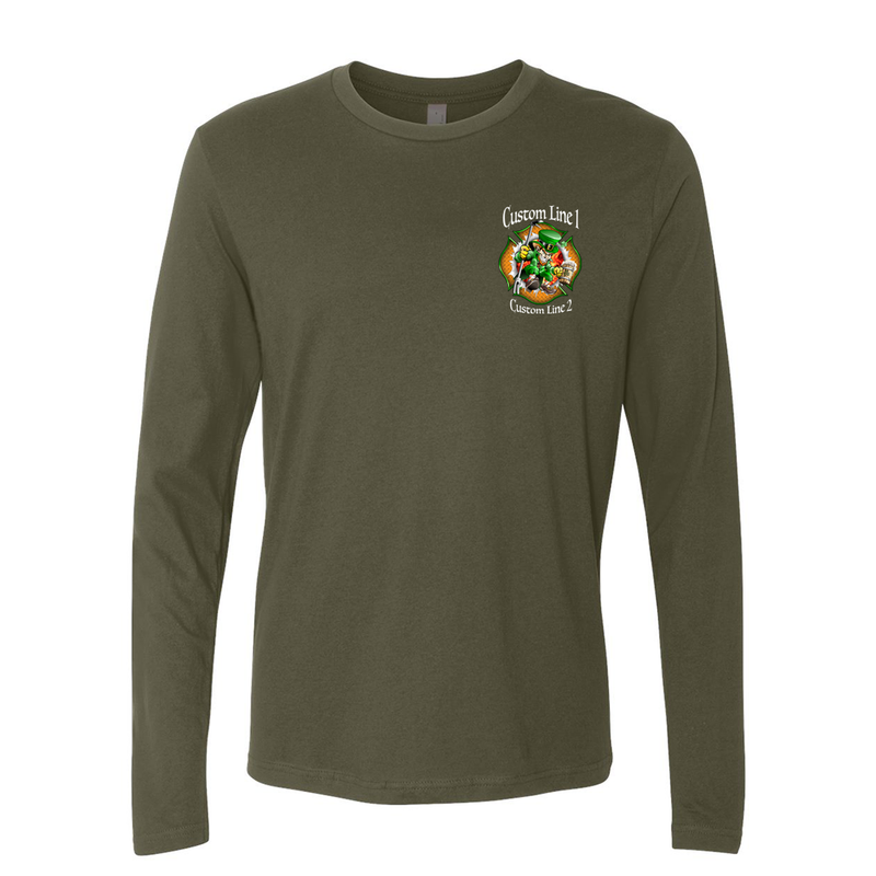 Customized Lucky Leprechaun Firefighter Premium Long Sleeve Shirt