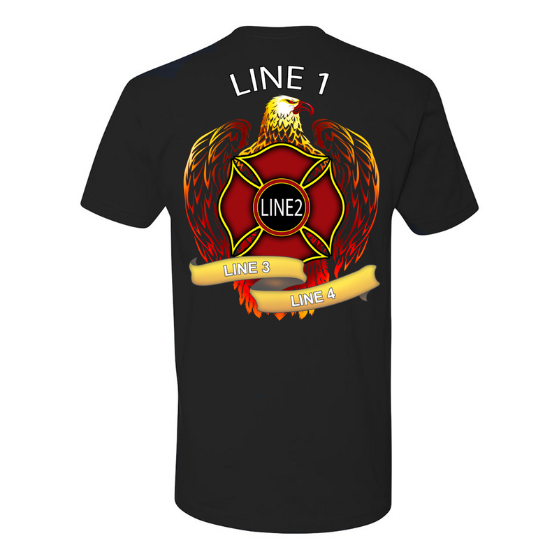 Black Firefighter Maltese Eagle Custom T-Shirt