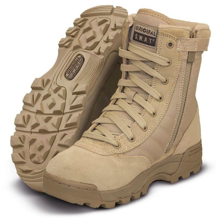 ORIGINAL S.W.A.T. Classic 9" Side Zipper Boot Size 7.5 Tan - 50% Off