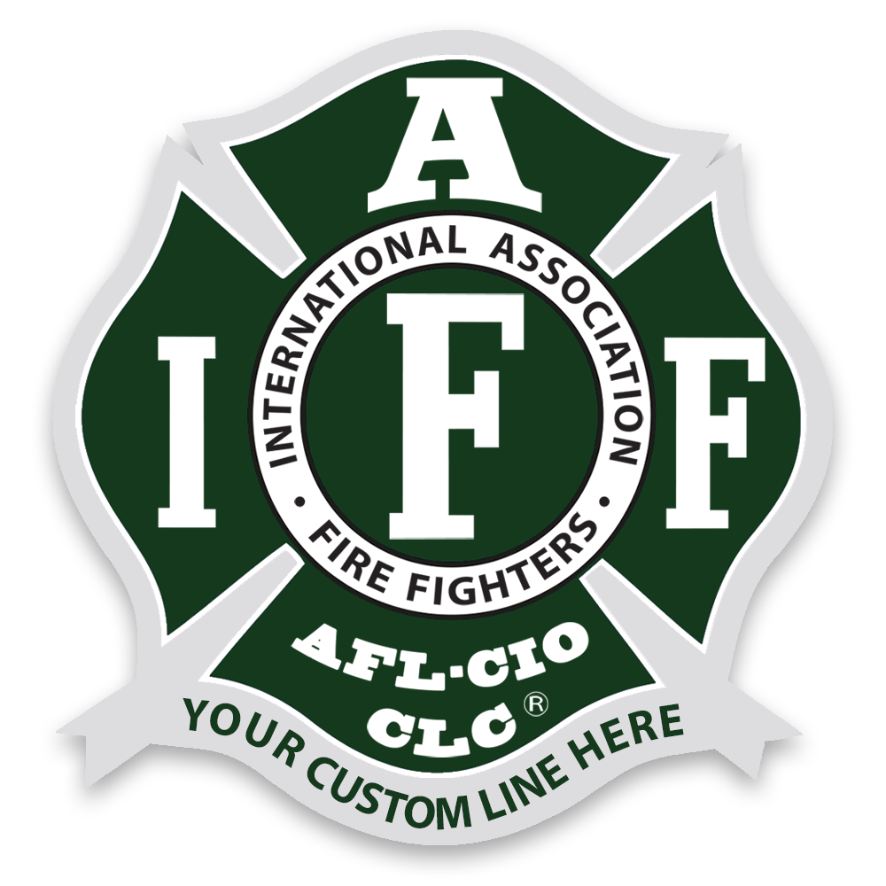 Custom IAFF Green & Silver Decal