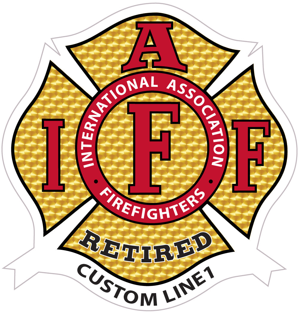 Custom IAFF Gold Retired Decal