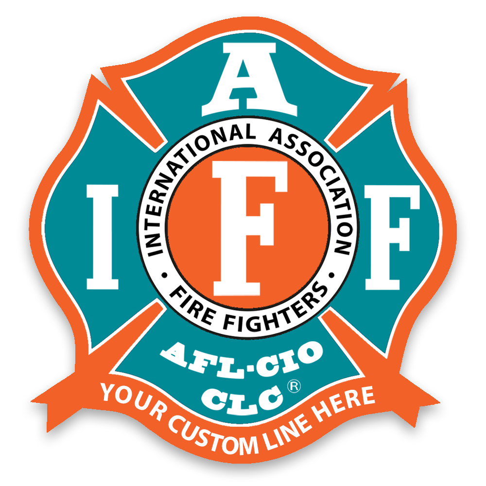 Custom IAFF Teal & Orange Decal