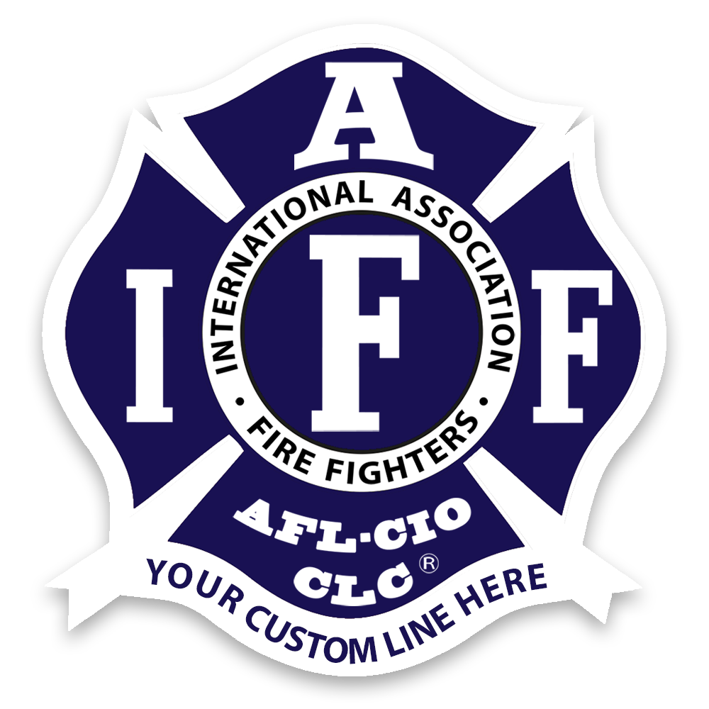 Custom IAFF White & Navy Decal