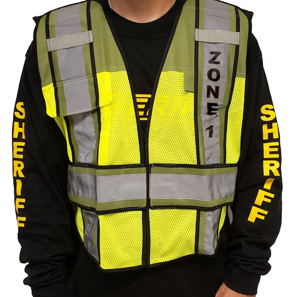 Highly Reflective Public Safety Vest Military Green