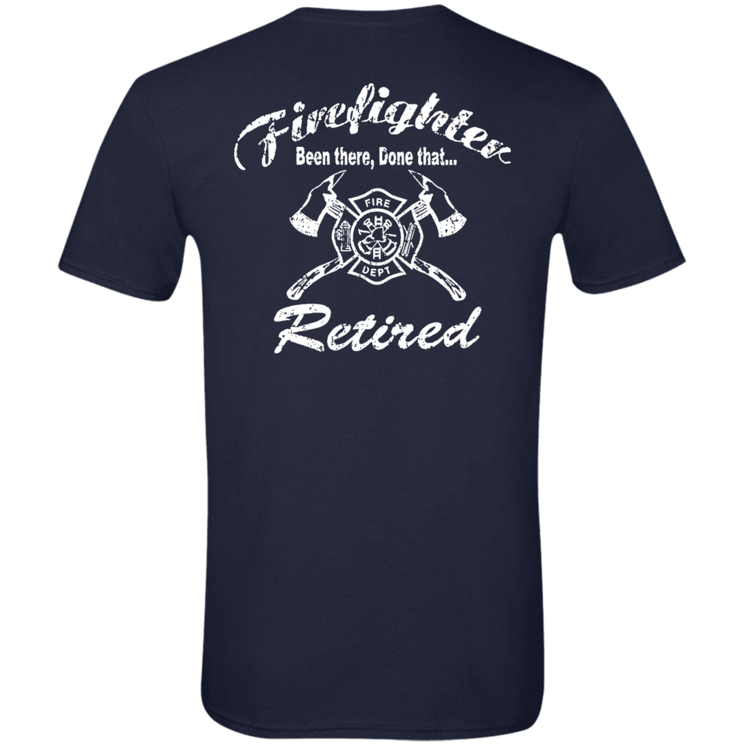 Been There Done That' t-shirt for retired firefighters, crafted from premium combed ringspun cotton for a soft, comfortable fit and easy wear.