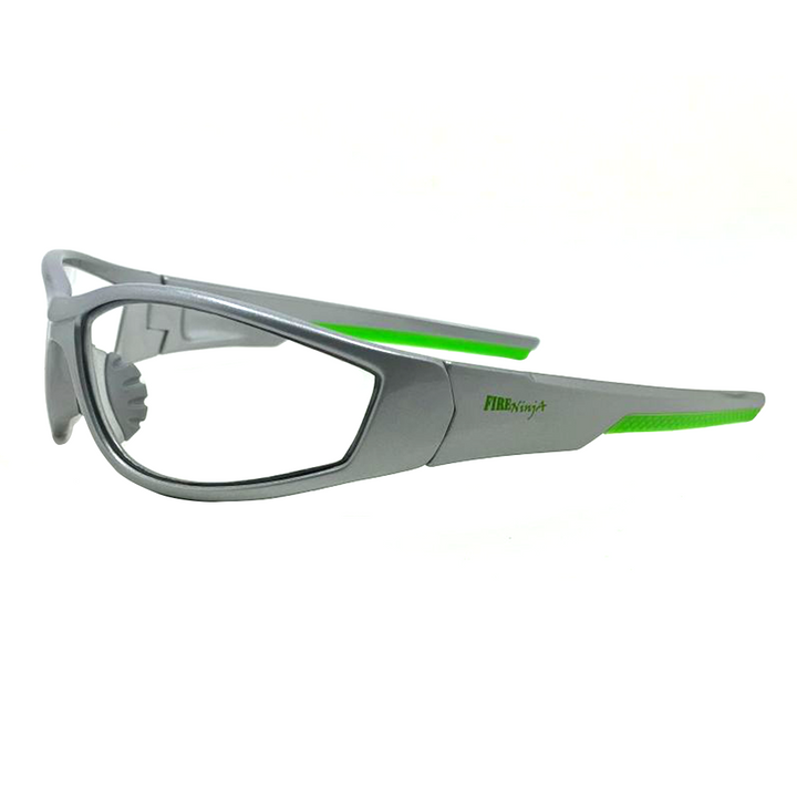 Silver & Green ULTRAFLEX (CLEAR) Safety Glasses EYE PROTECTION with Hard Case
