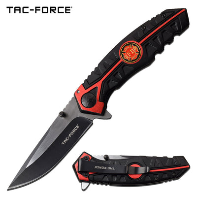 Red Line Spring Assisted Knife with Firefighter Maltese Cross