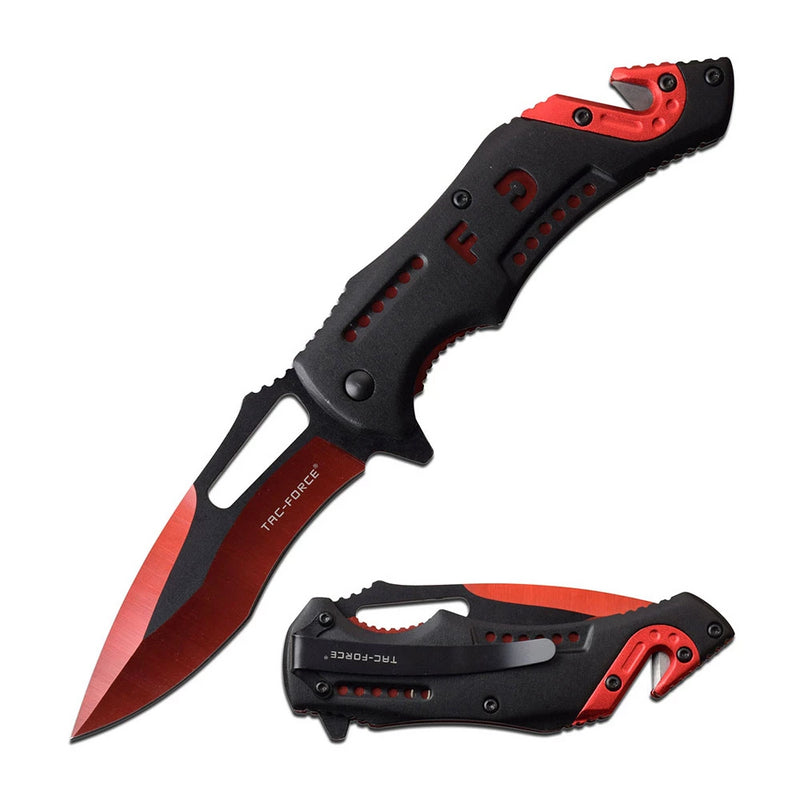 FD 2-Tone Spring Assisted Rescue Knife Firefighter Gifts