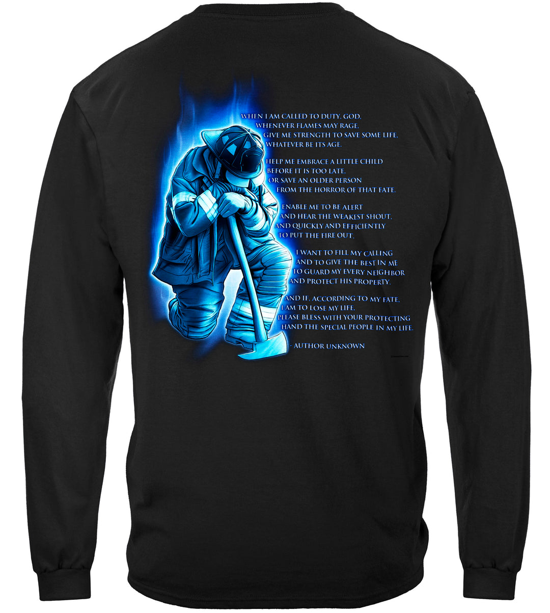 Long Sleeve Firefighter Prayer Tshirt