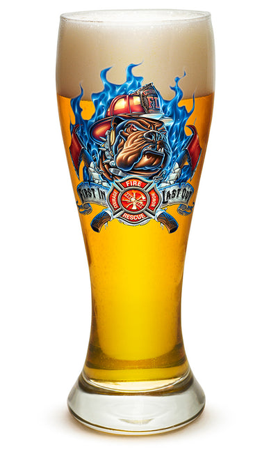 First In Last Out Firefighter Pilsner Glass