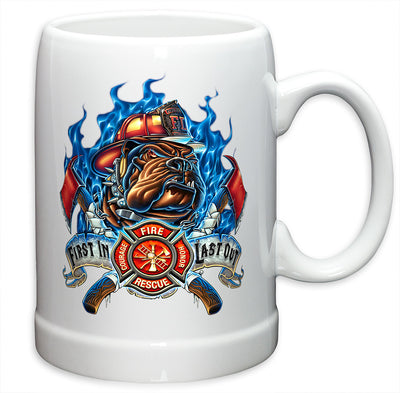 First In Last Out Firefighter German Beer Steins