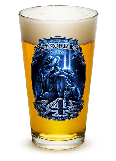 343 You Will Never Be Forgotten Pint Glass