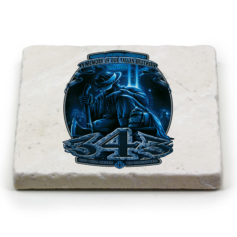 Firefighter You Will Never Be Forgotten 343 Coaster