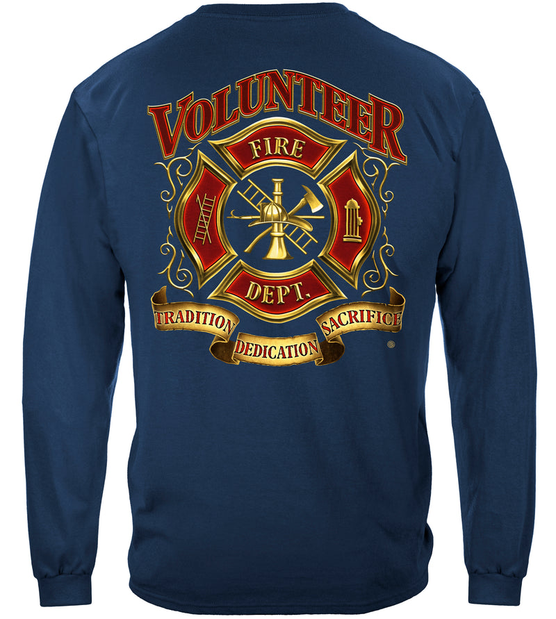 Long Sleeve Volunteer Firefighter T Shirt