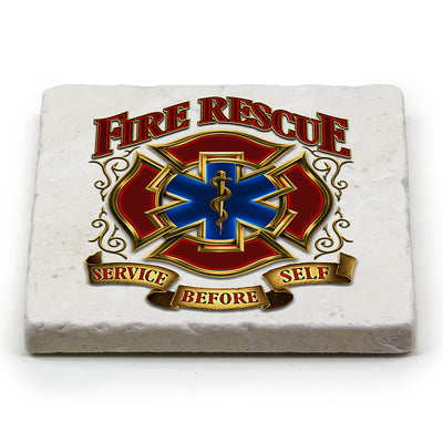 Fire Rescue Gold Shield Coaster