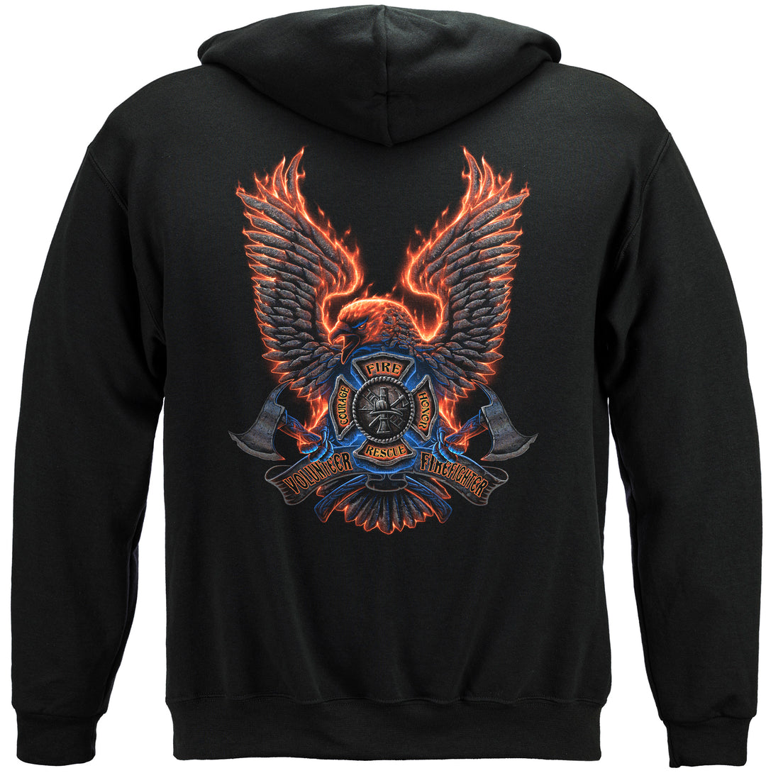 Volunteer Fire Eagle Hooded Sweat Shirt