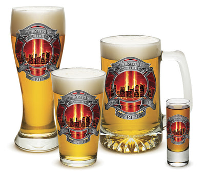 Red Tribute High Honor Firefighter Glassware Gift Set