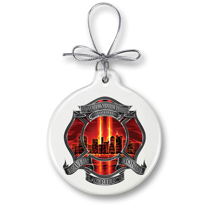 Red High Honor Firefighter Tribute Ornament