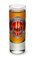 Red Tribute High Honor Firefighter Shooter Shot Glass