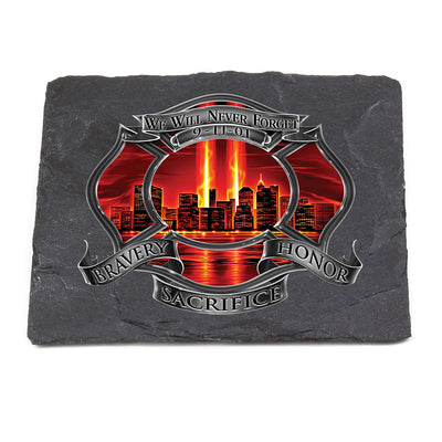 Red High Honor Firefighter Tribute Coaster