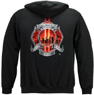 Red Tribute High Honor Firefighter Hooded Sweat Shirt