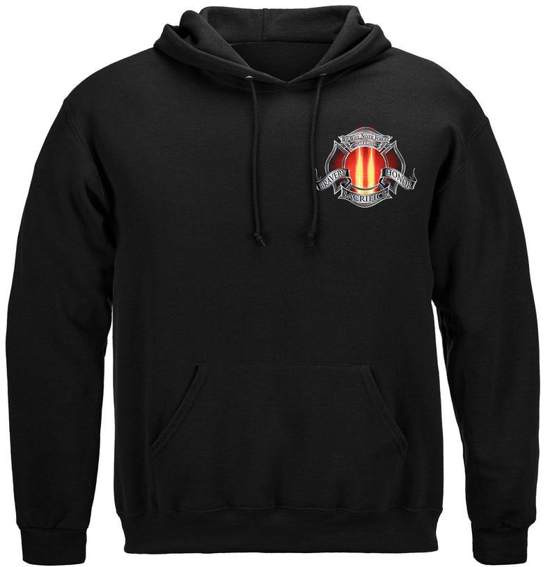 Red Tribute High Honor Firefighter Hooded Sweat Shirt