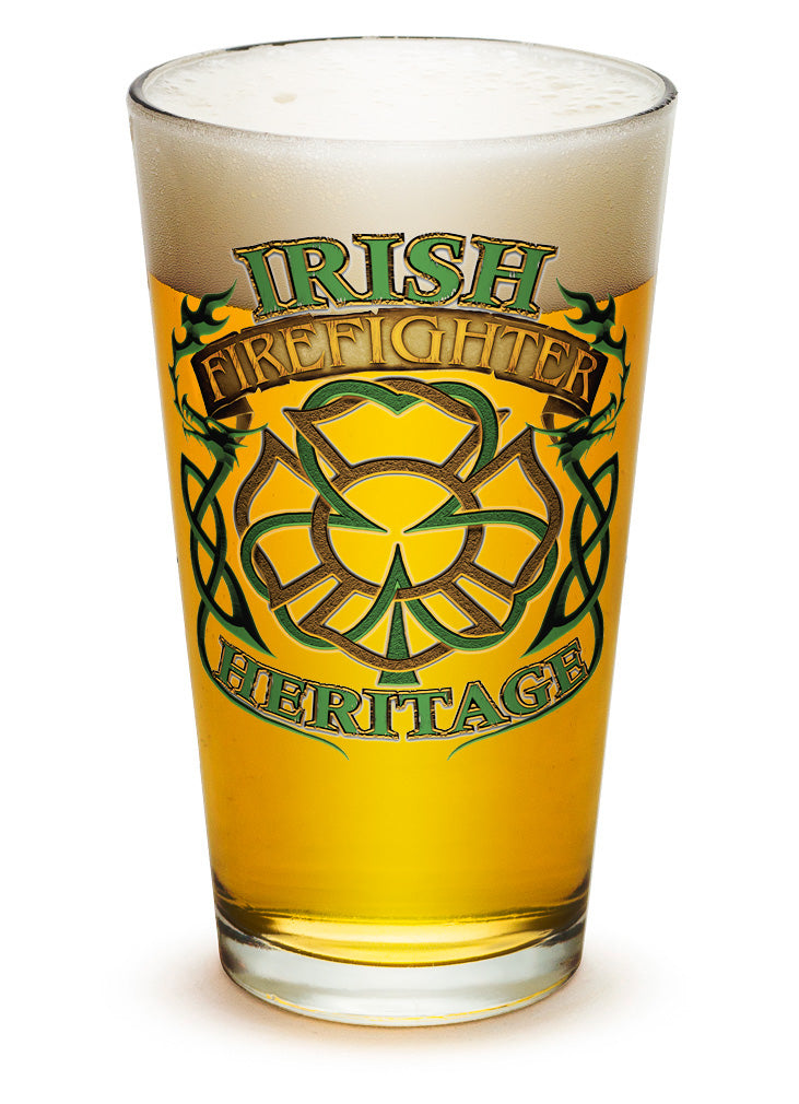 Firefighter Irish Heritage Pint Glass