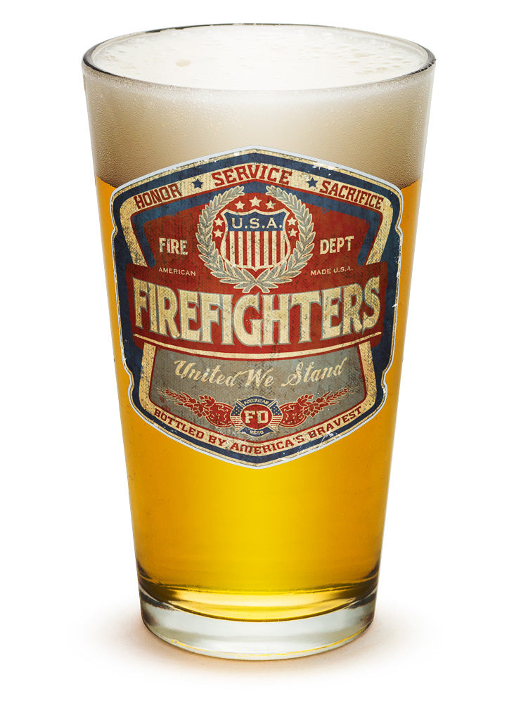 Firefighter Denim fade Pint Glass