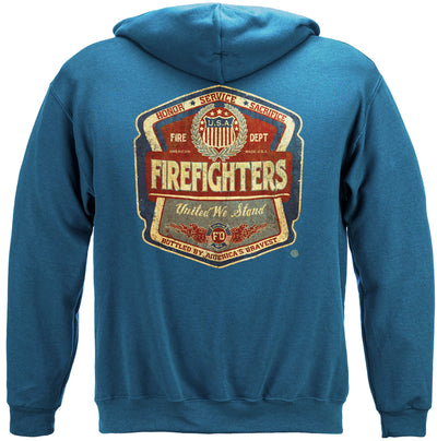 Firefighter Denim Fade Hooded Sweat Shirt