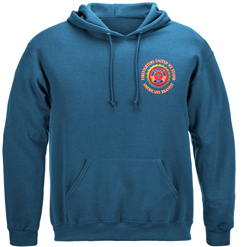 Firefighter Denim Fade Hooded Sweat Shirt