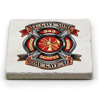 Fire Honor Courage sacrifice 343 Badge Coaster