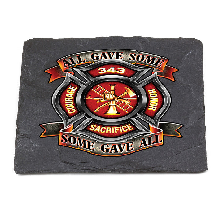 Fire Honor Courage sacrifice 343 Badge Coaster