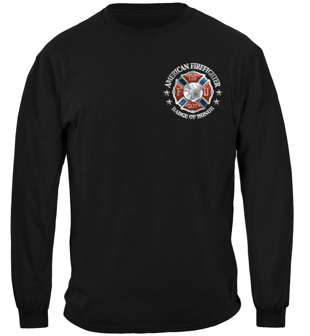 Fire Honor Service Sacrifice Chrome Badge Long Sleeves