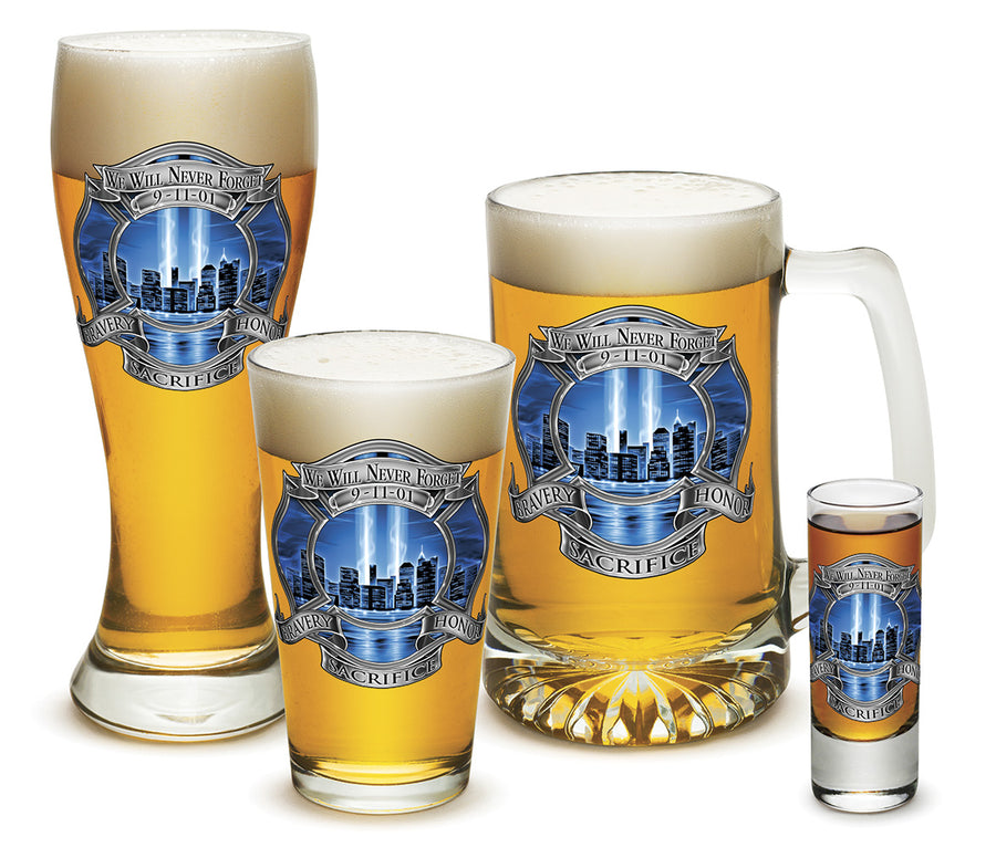 911 Firefighter Blue Skies Glassware Gift Set