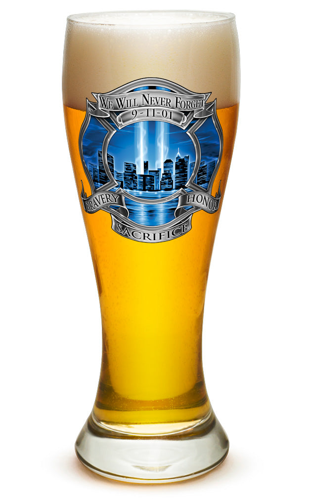 911 Firefighter Blue Skies Pilsner Glass