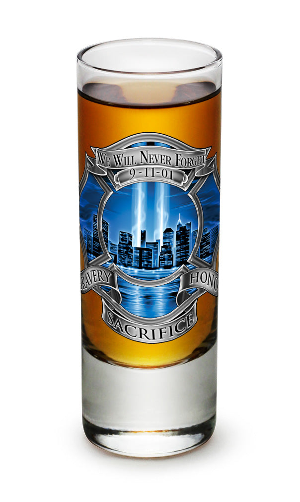 911 Firefighter Blue Skies Shooter Shot Glass