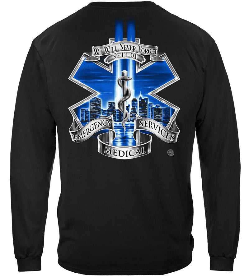 911 EMS Blue Skies We Will Never Forget Long Sleeves