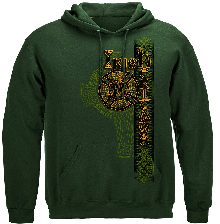 Irish Firefighter Gold Cross Hooded Sweat Shirt