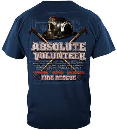 Absolute Volunteer Firefighter Blue Print T-SHIRT
