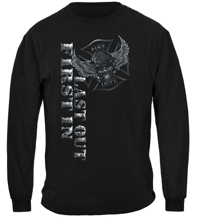 First In Last Out Firefighter Foil Long Sleeve Shirt