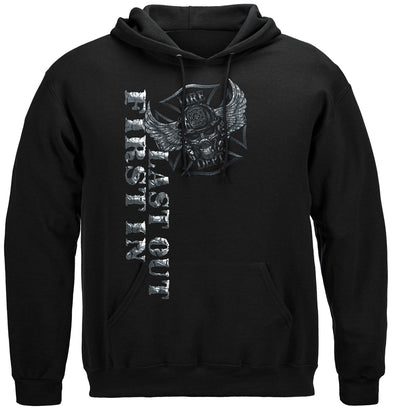 Firefighter Fire Dept First In Last Out Hooded Sweatshirt